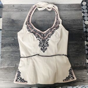 White House Black Market White Halter Top- Size 00